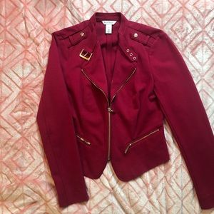 WHBM Blazer Jacket - Burgundy